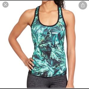 Athleta Napali Palm Print Laser Cut Chi Tank